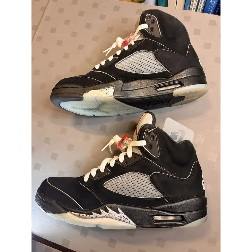 Nike Air Jordan 5 Retro OG Black Metallic Silver HF3975-001 Size 8 With Box